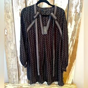 Max Studio Seraphine V Neck Shirt Dress Black size small NWT